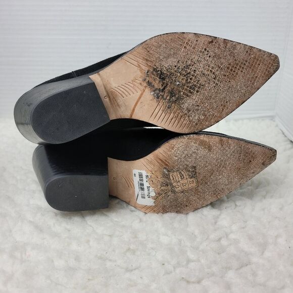 Paige Laney Women's Ankle Bootie Size 6 Black Suede Western Cowboy Boots - Picture 10 of 12